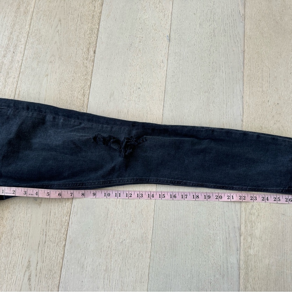 Agolde Nico High Rise Slim Straight Denim Jeans Distressed In Cassette  Sz 24 - Picture 9 of 12